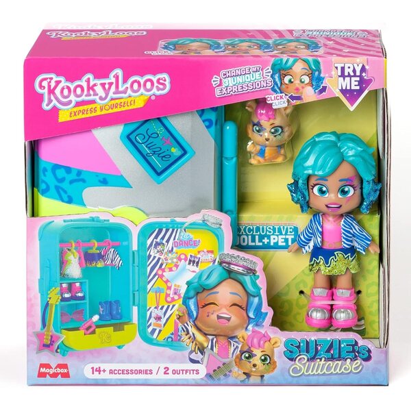 KOOKYLOOS Suzie's Suitcase: Poupée exclusive avec valise et plus de 14 accessoires mode