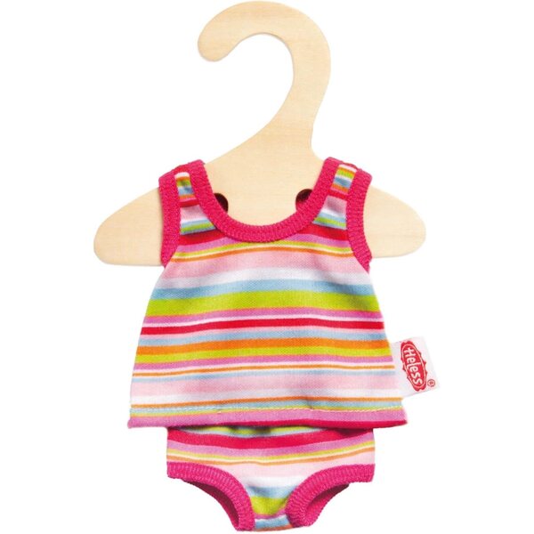 Heless Unterwäsche-Set für Puppen 20–25 cm mit blau oder rosa gestreifter Weste und Slip