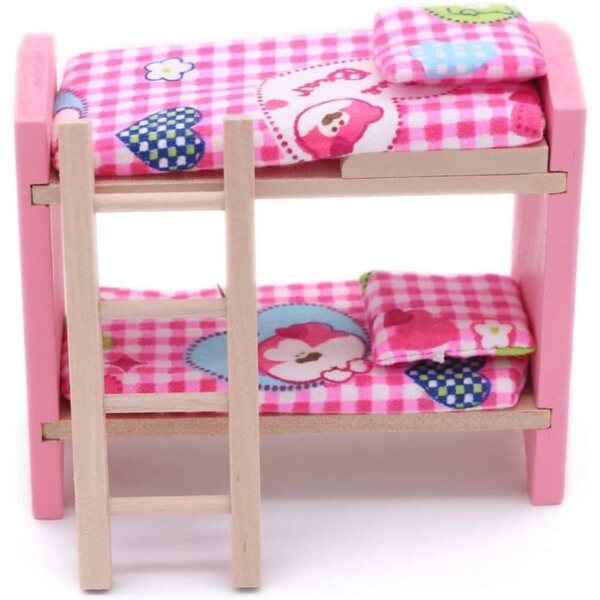 Set mobili in legno per case delle bambole: cameretta completa per bambini