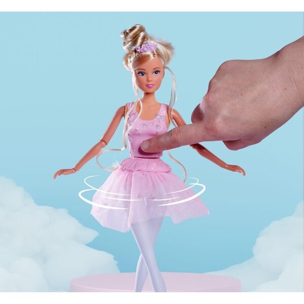 Steffi Love Dancing Ballerinas 29cm con Rock Girevole e Amico Animale, Giocattolo Bambini 3+