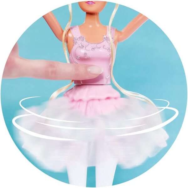 Steffi Love Dancing Ballerinas 29cm con Rock Girevole e Amico Animale, Giocattolo Bambini 3+