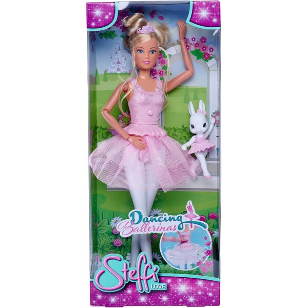 Steffi Love Dancing Ballerinas 29cm con Rock Girevole e Amico Animale, Giocattolo Bambini 3+