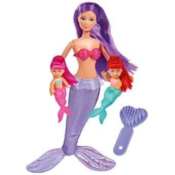 Steffi Love Mermaid Twins - Pupa Sirena 29cm con 2 Baby Sirenette, dai 3 anni
