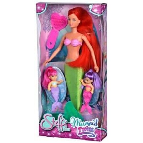 Steffi Love Mermaid Twins - Pupa Sirena 29cm con 2 Baby Sirenette, dai 3 anni