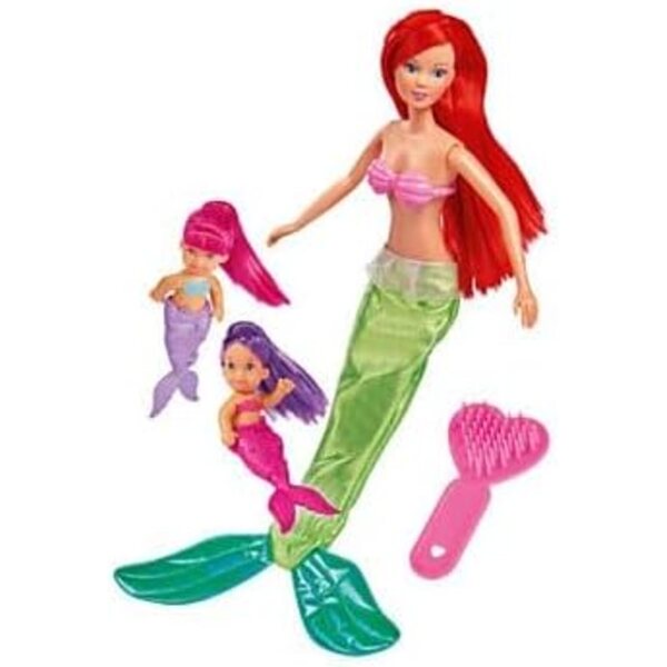Steffi Love Mermaid Twins - Pupa Sirena 29cm con 2 Baby Sirenette, dai 3 anni