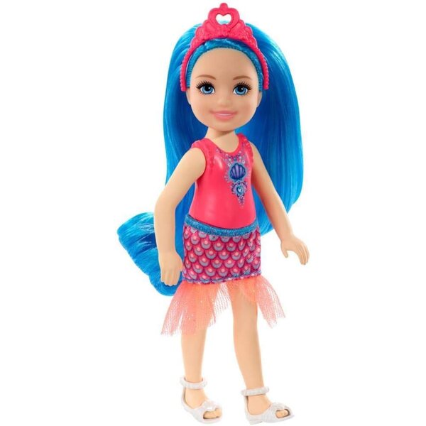 Barbie Dreamtopia Chelsea mit blauen Haaren 13 cm – Fantasy-Meerjungfrau-Puppe