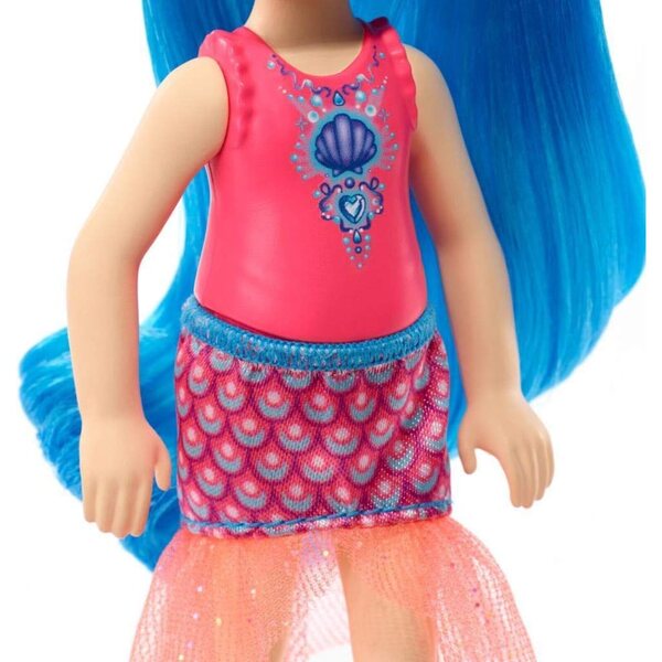 Barbie Dreamtopia Chelsea mit blauen Haaren 13 cm – Fantasy-Meerjungfrau-Puppe