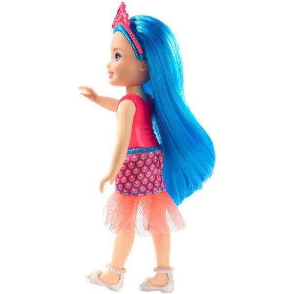 Barbie Dreamtopia Chelsea mit blauen Haaren 13 cm – Fantasy-Meerjungfrau-Puppe
