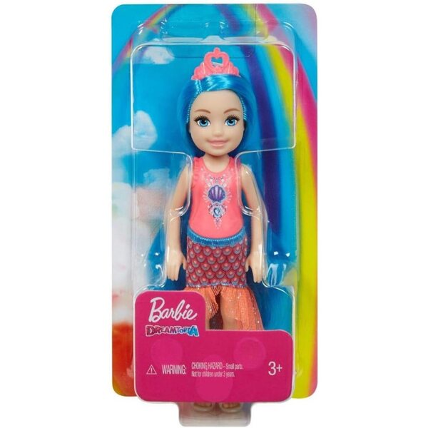 Barbie Dreamtopia Chelsea mit blauen Haaren 13 cm – Fantasy-Meerjungfrau-Puppe
