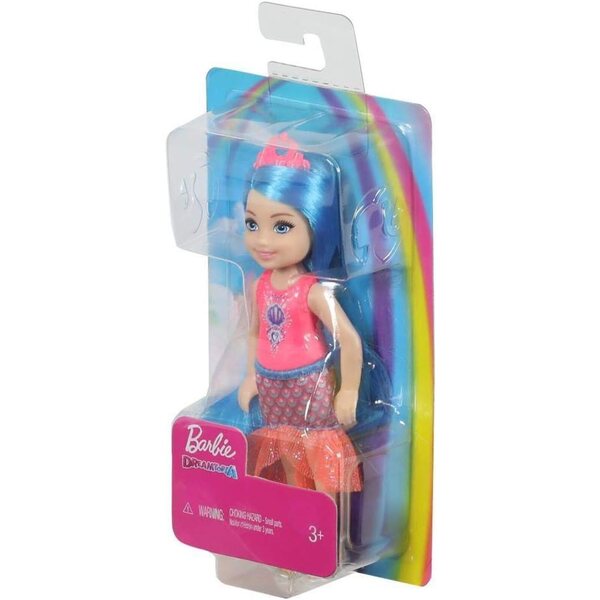 Barbie Dreamtopia Chelsea mit blauen Haaren 13 cm – Fantasy-Meerjungfrau-Puppe