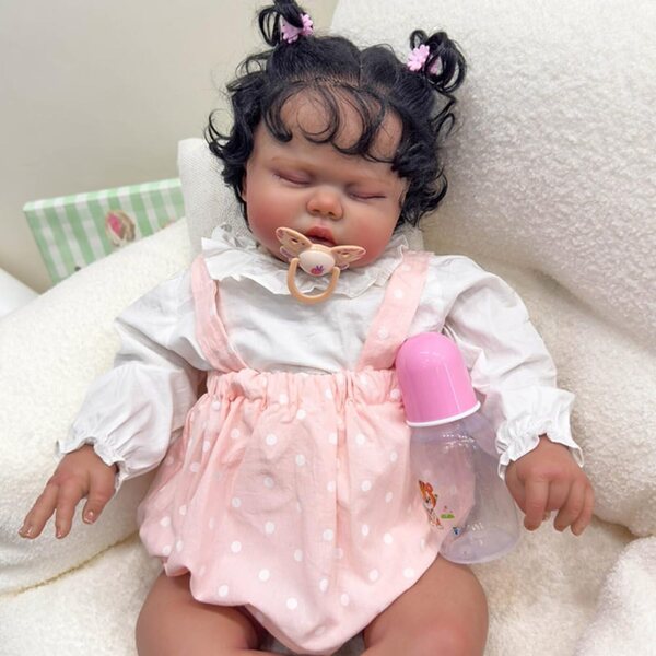 Lonian Reborn Dolls 60 cm große Neugeborenenpuppe mit realistischem Wurzelhaar und weichem Körper