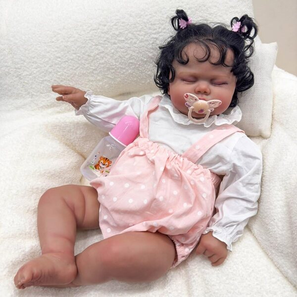 Lonian Reborn Dolls 60 cm große Neugeborenenpuppe mit realistischem Wurzelhaar und weichem Körper