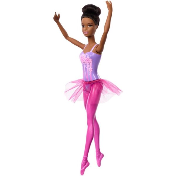 Barbie Brunette Ballerina mit abnehmbarem lila Tutu und Spitzenschuhen