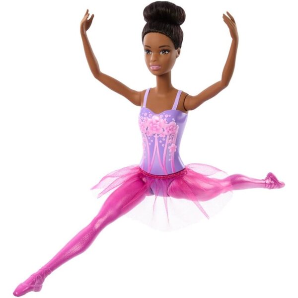 Barbie Brunette Ballerina mit abnehmbarem lila Tutu und Spitzenschuhen