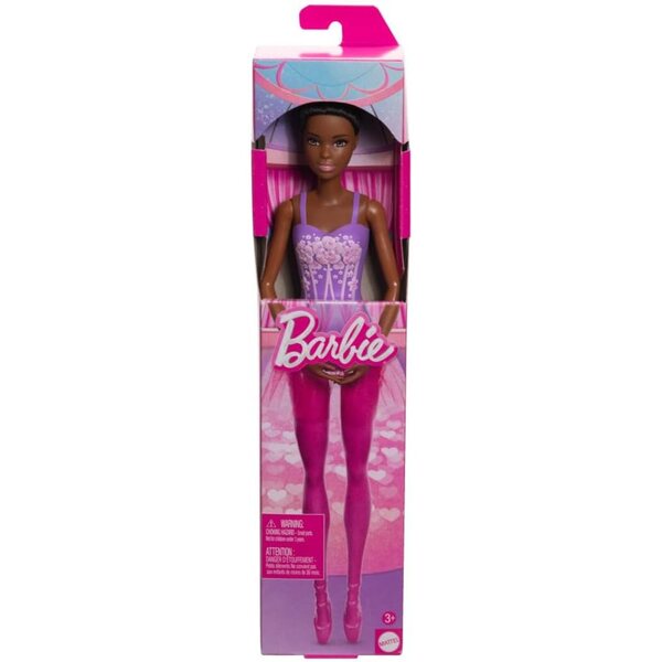 Barbie Brunette Ballerina mit abnehmbarem lila Tutu und Spitzenschuhen