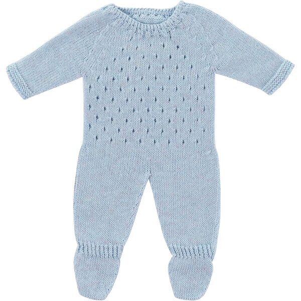 Miniland Strickpyjama blau für 38-cm-Puppen aus recyceltem Stoff, hergestellt in Spanien