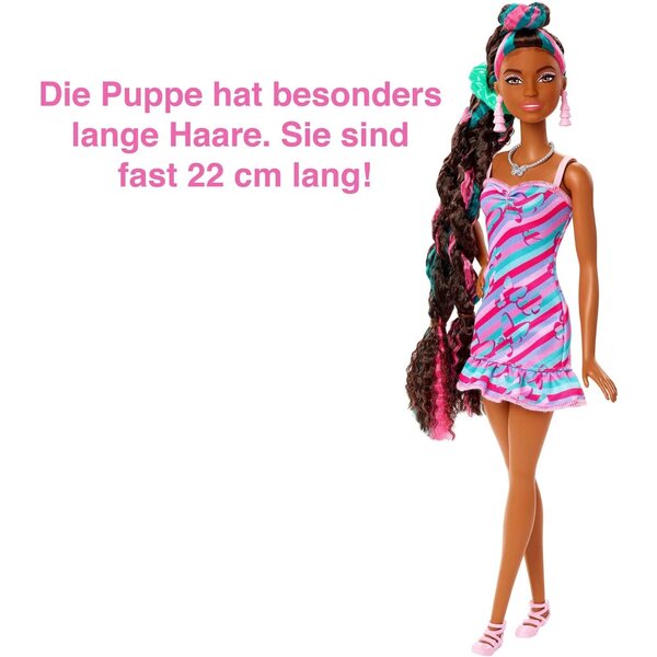 Barbie Totally Hair Puppe mit über 15 bunten und farbwechselnden Haaraccessoires