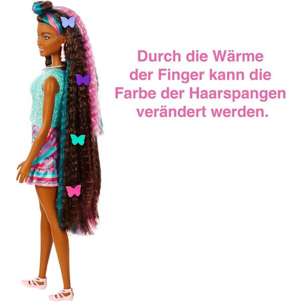 Barbie Totally Hair Puppe mit über 15 bunten und farbwechselnden Haaraccessoires