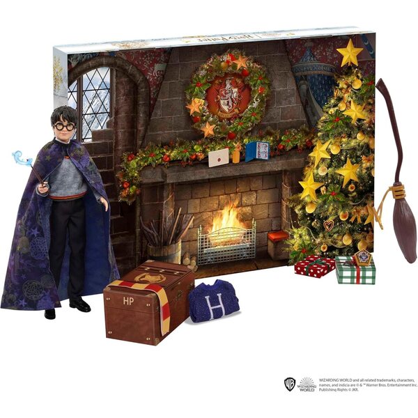 Harry Potter Gryffindor-Adventskalender mit 24 Überraschungen und Hogwarts-Szenografie