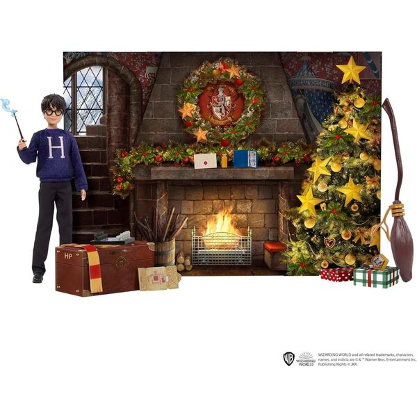 Harry Potter Gryffindor-Adventskalender mit 24 Überraschungen und Hogwarts-Szenografie