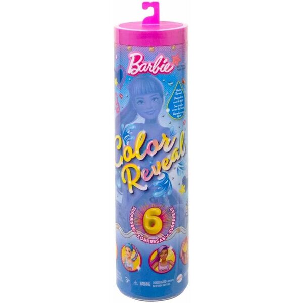 Barbie Color Reveal Totally Denim mit 6 Überraschungen und Haarfarbenwechsel für Kinder