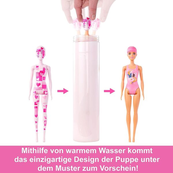 Barbie Color Reveal Totally Denim mit 6 Überraschungen und Haarfarbenwechsel für Kinder