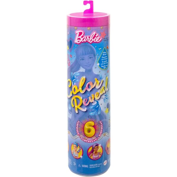 Barbie Color Reveal Totally Denim mit 6 Überraschungen und Haarfarbenwechsel für Kinder