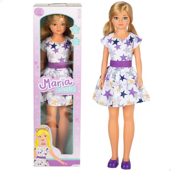 ColorBaby Maria Poupée groß 85 cm mit blonden Haaren, Sternenkleid und beweglichen Gelenken