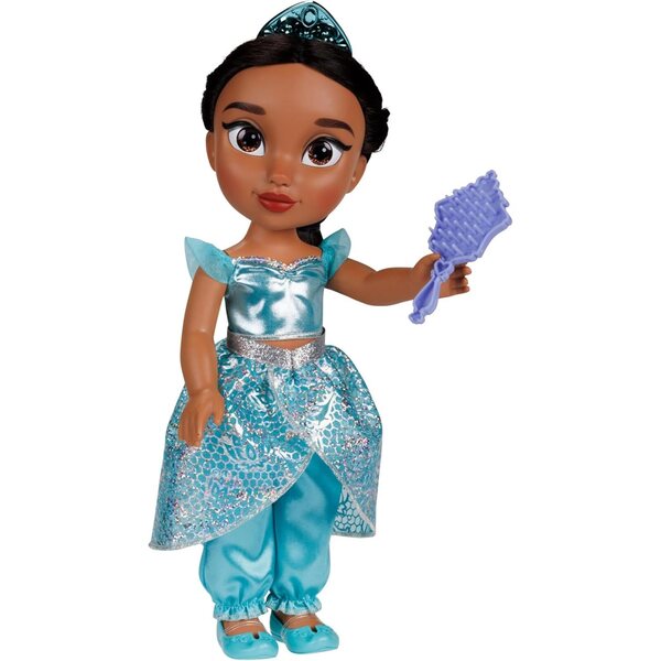 Disney Princess Jasmine 35 cm große Puppe mit Glitzeraugen und abnehmbarem Kleid