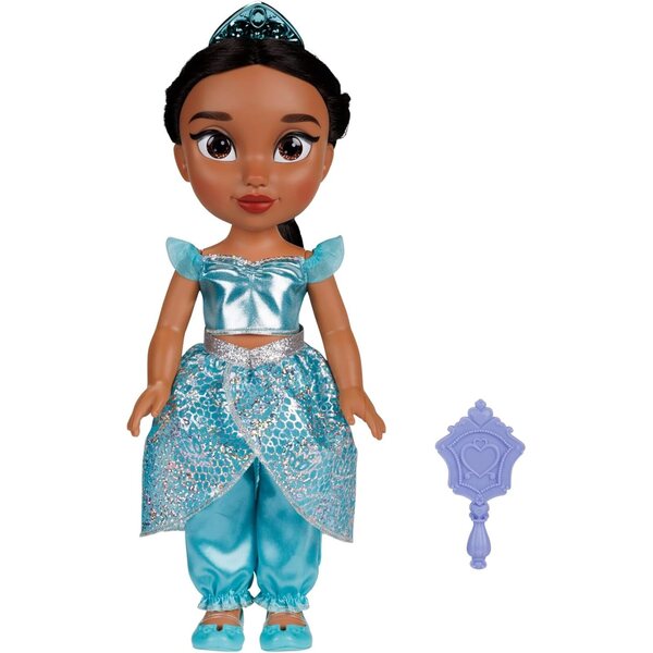 Disney Princess Jasmine 35 cm große Puppe mit Glitzeraugen und abnehmbarem Kleid