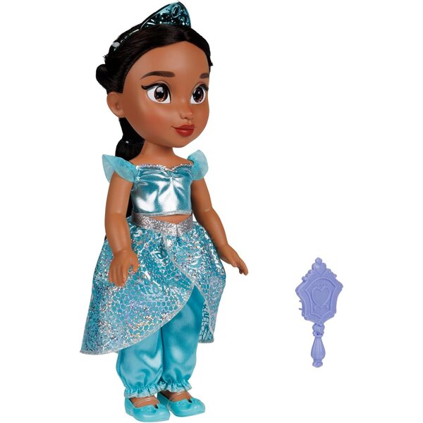 Disney Princess Jasmine 35 cm große Puppe mit Glitzeraugen und abnehmbarem Kleid