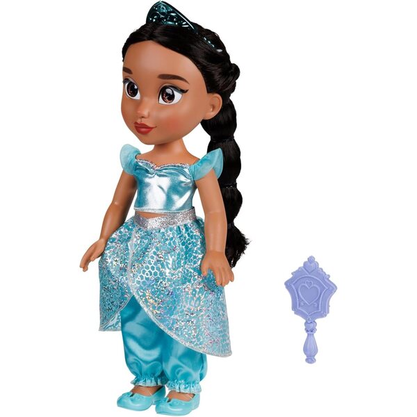 Disney Princess Jasmine 35 cm große Puppe mit Glitzeraugen und abnehmbarem Kleid