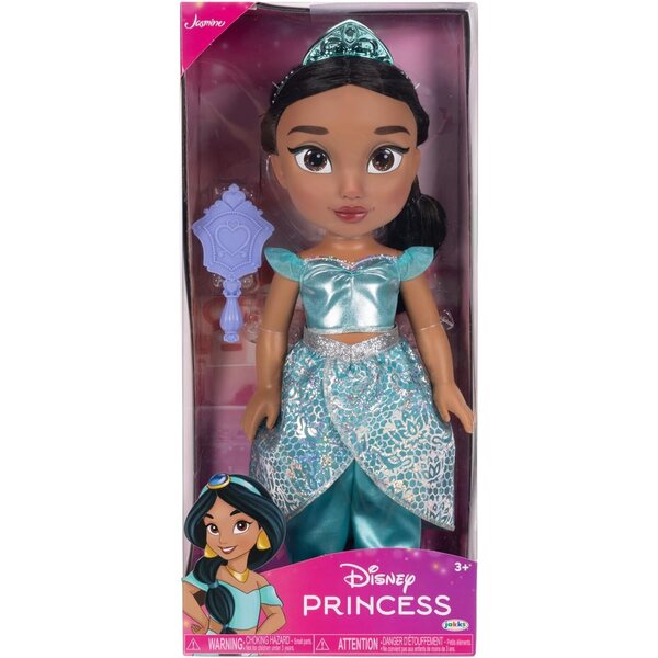 Disney Princess Jasmine 35 cm große Puppe mit Glitzeraugen und abnehmbarem Kleid