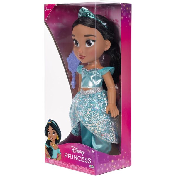 Disney Princess Jasmine 35 cm große Puppe mit Glitzeraugen und abnehmbarem Kleid