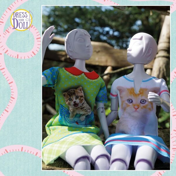 Vervaco Couture Tiny Cat Set für einfache Kleider bis hin zu 29 cm großen Modepuppen