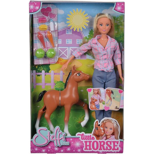Steffi Love Little Horse: 29 cm große Puppe mit Pony und Zubehör, lustig und kreativ