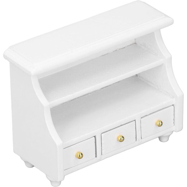 Comodino in legno bianco per casa delle bambole 1:12 - Kikumi miniatura realistica