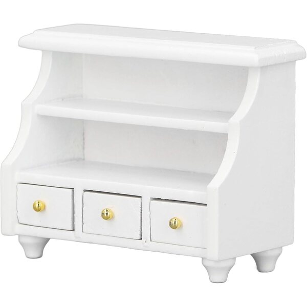 Comodino in legno bianco per casa delle bambole 1:12 - Kikumi miniatura realistica