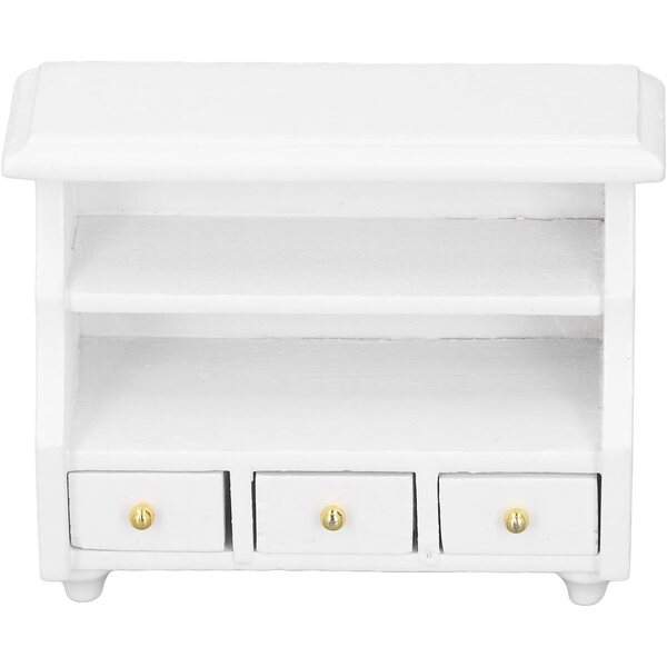 Comodino in legno bianco per casa delle bambole 1:12 - Kikumi miniatura realistica