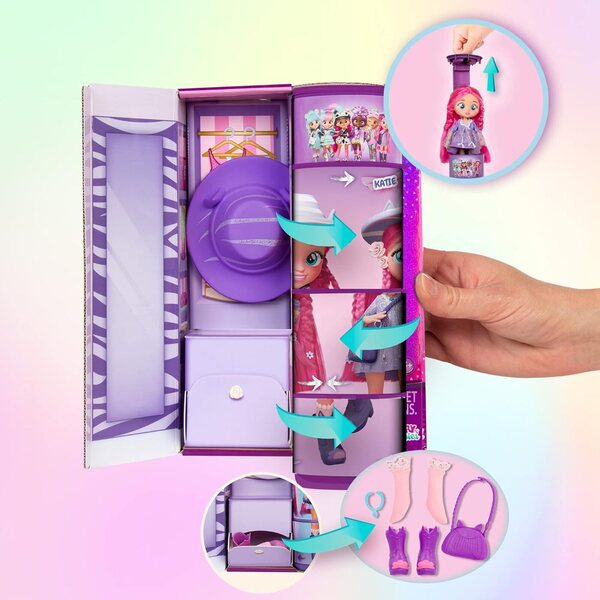BFF BY CRY BABIES Katie: Modepuppe mit 9 Accessoires und langen Haaren für Kinder ab 5 Jahren