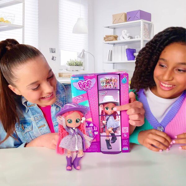 BFF BY CRY BABIES Katie: Modepuppe mit 9 Accessoires und langen Haaren für Kinder ab 5 Jahren