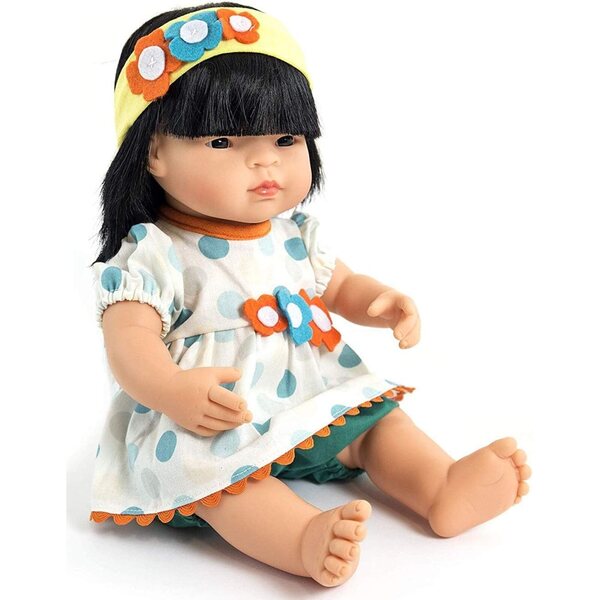 Miniland Set Puppenkleidung 40 cm, Blusen, Hosen und Stirnband für Puppen