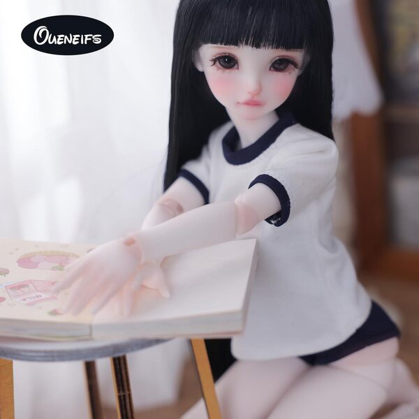 Oueneifs Mirai 1/5 BJD-Puppe in resina con capelli neri e dettagli realistici per collezionisti