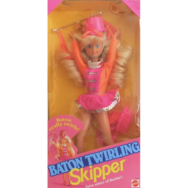 Bambola Skipper Baton Twirling Bionda Occhi Blu con Uniforme Majorette 9,5 pollici