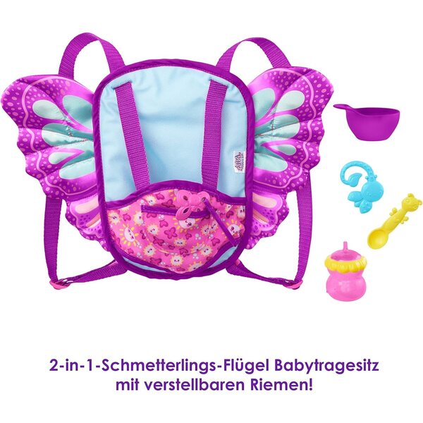 My Garden Baby HBH45 – 2-in-1-Babytragesitz mit Zubehör und weichen Flügeln