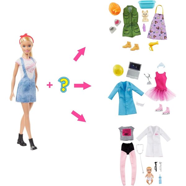 Überraschende Barbie mit 8 professionellen Outfits und Accessoires für kreative Kinder