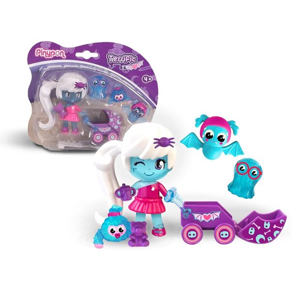 Pinypon Terrific My Monsters & Me Set mit Puppe und 3 leuchtenden Monstern