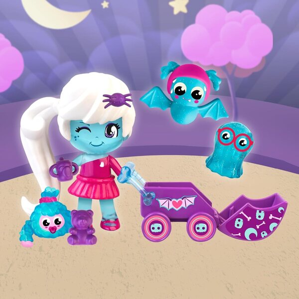 Pinypon Terrific My Monsters & Me Set mit Puppe und 3 leuchtenden Monstern