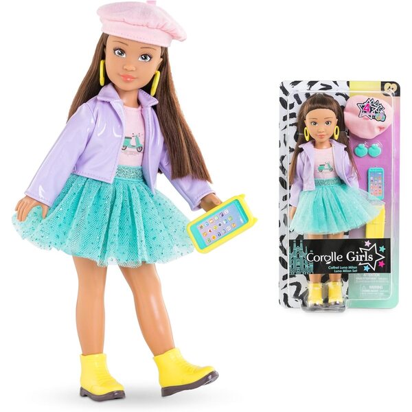 Corolle Girls Luna Mailand Fashion: 28 cm große Puppe, Vanille, 4 Modeaccessoires