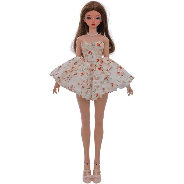 Puppet Oueneifs Lenabjd 1/4 BJD със сладка рокля на цветя, колекционерска за 15+ години